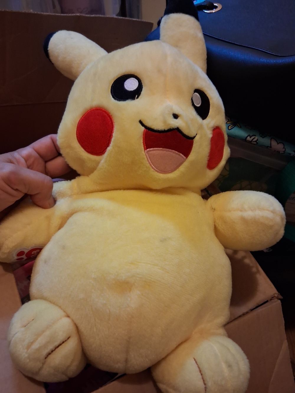 Pokemon Plush Pikachu in Yellow with Red Cheeks and Black Ear Tips
